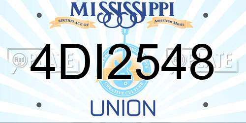 4DI2548 Mississippi License Plate