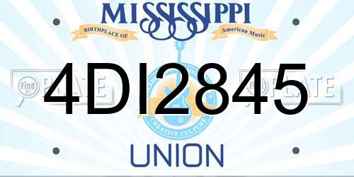 4DI2845 Mississippi License Plate