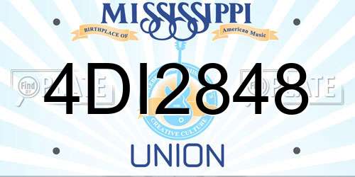 4DI2848 Mississippi License Plate
