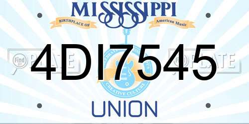 4DI7545 Mississippi License Plate