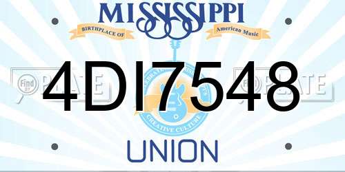 4DI7548 Mississippi License Plate