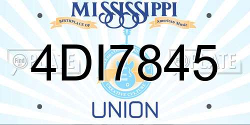 4DI7845 Mississippi License Plate