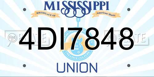 4DI7848 Mississippi License Plate