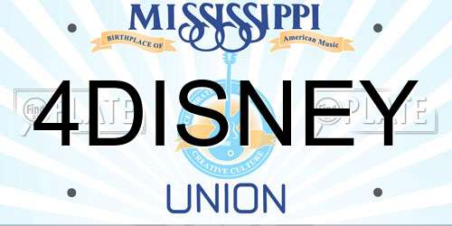 4DISNEY Mississippi License Plate