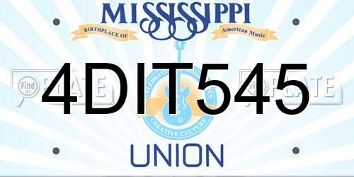 4DIT545 Mississippi License Plate