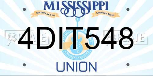 4DIT548 Mississippi License Plate