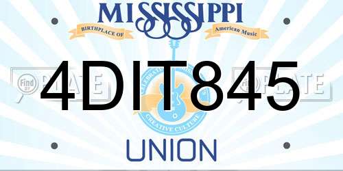 4DIT845 Mississippi License Plate