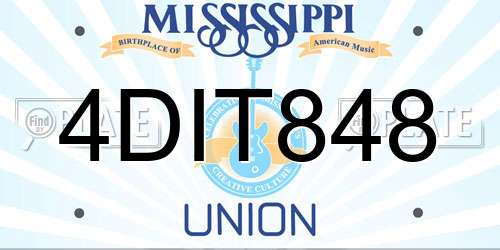 4DIT848 Mississippi License Plate