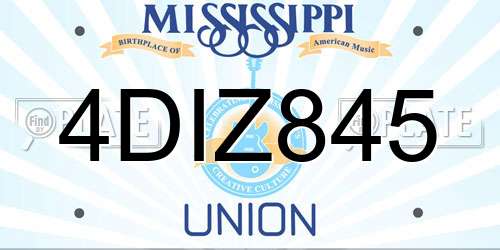4DIZ845 Mississippi License Plate