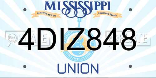4DIZ848 Mississippi License Plate