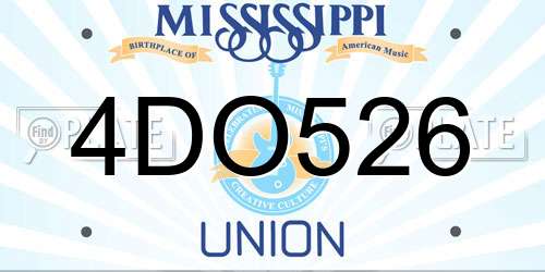 4DO526 Mississippi License Plate