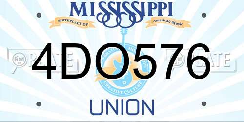 4DO576 Mississippi License Plate