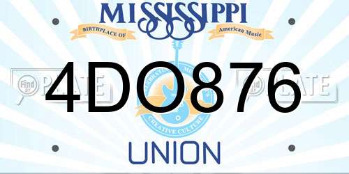 4DO876 Mississippi License Plate