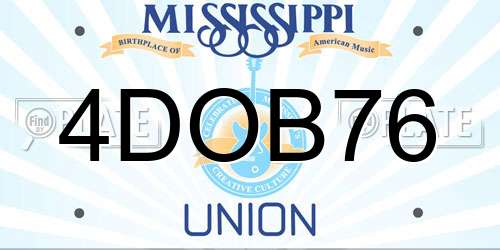 4DOB76 Mississippi License Plate