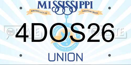 4DOS26 Mississippi License Plate