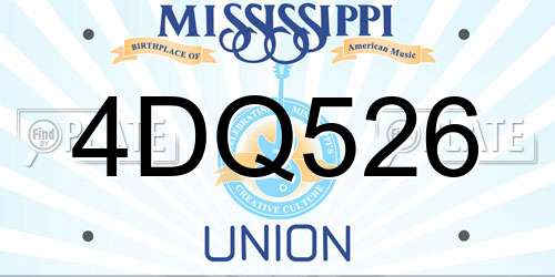 4DQ526 Mississippi License Plate