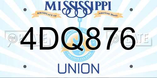 4DQ876 Mississippi License Plate