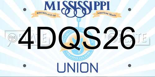 4DQS26 Mississippi License Plate