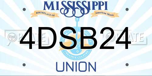 4DSB24 Mississippi License Plate