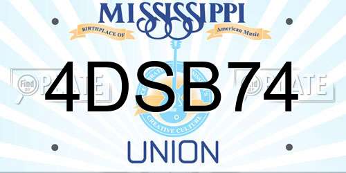 4DSB74 Mississippi License Plate