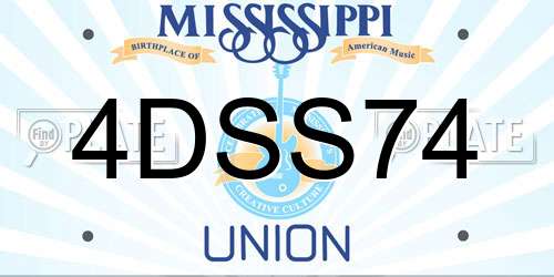 4DSS74 Mississippi License Plate