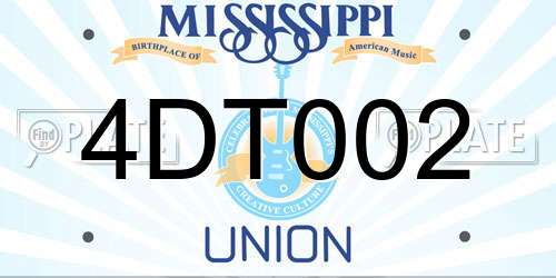 4DT002 Mississippi License Plate