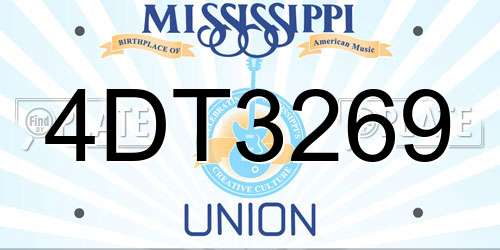 4DT3269 Mississippi License Plate