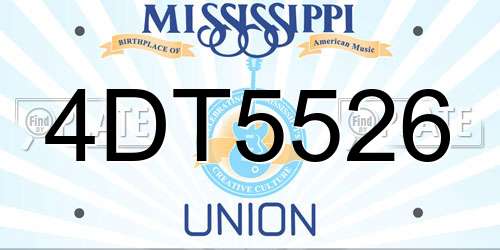 4DT5526 Mississippi License Plate