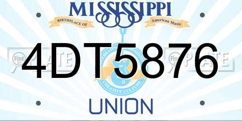 4DT5876 Mississippi License Plate