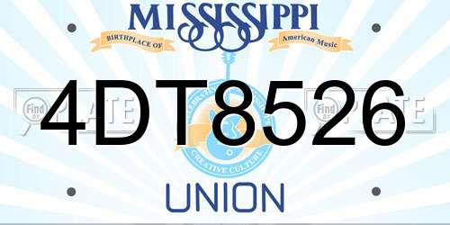 4DT8526 Mississippi License Plate