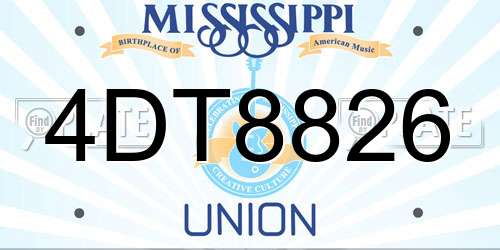 4DT8826 Mississippi License Plate