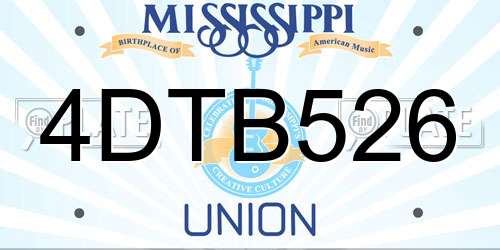 4DTB526 Mississippi License Plate