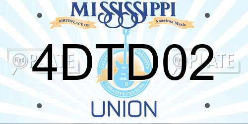 4DTD02 Mississippi License Plate