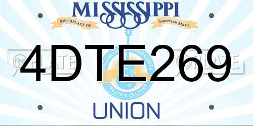 4DTE269 Mississippi License Plate