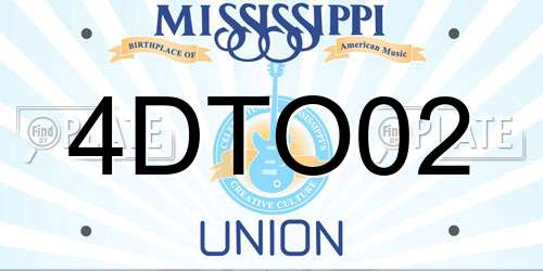 4DTO02 Mississippi License Plate
