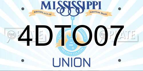 4DTO07 Mississippi License Plate