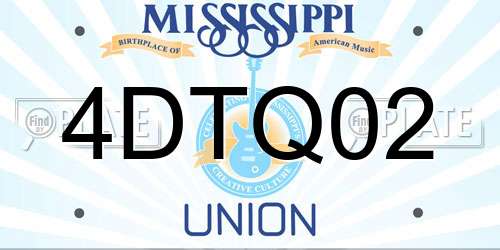 4DTQ02 Mississippi License Plate