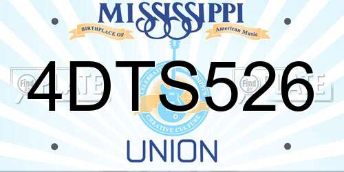 4DTS526 Mississippi License Plate