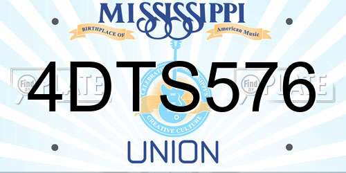 4DTS576 Mississippi License Plate