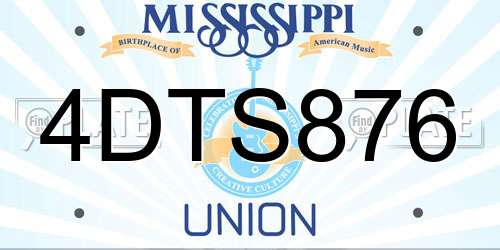 4DTS876 Mississippi License Plate