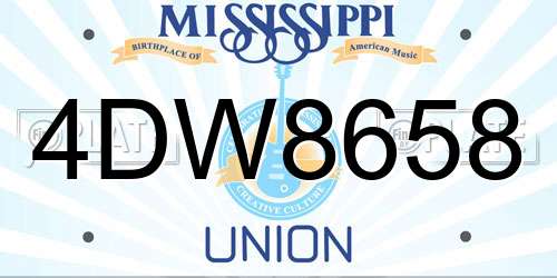 4DW8658 Mississippi License Plate