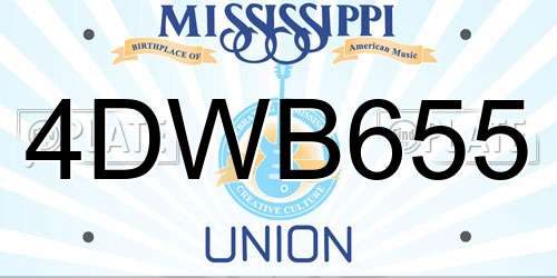 4DWB655 Mississippi License Plate