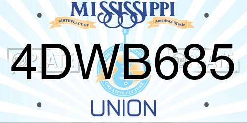 4DWB685 Mississippi License Plate