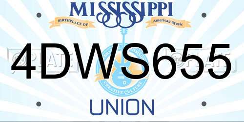 4DWS655 Mississippi License Plate