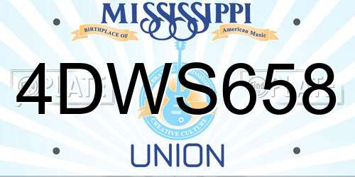 4DWS658 Mississippi License Plate