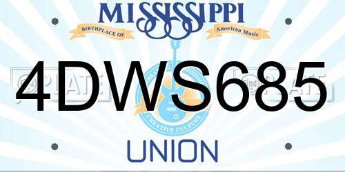 4DWS685 Mississippi License Plate