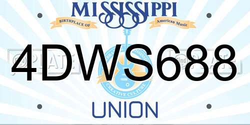 4DWS688 Mississippi License Plate