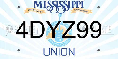 4DYZ99 Mississippi License Plate