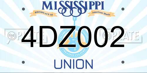 4DZ002 Mississippi License Plate