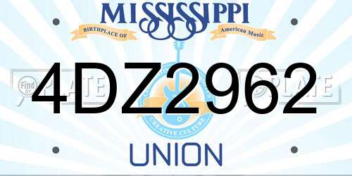 4DZ2962 Mississippi License Plate
